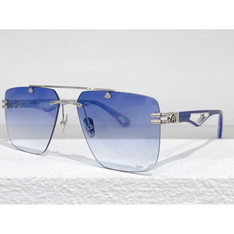 MAYBACH THE PRESIDENT Sunglasses In Silver Blue Gr...