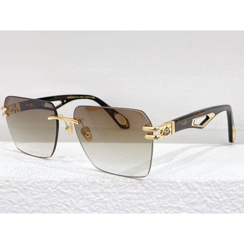 MAYBACH THE WEBEN II Sunglasses In Tortoiseshell Gold Ombre Tan