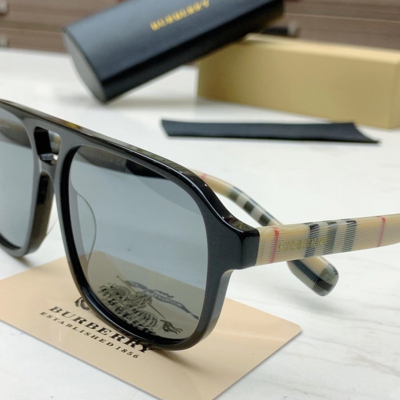 Burberry BE4320 Sunglasses In Black White Gray