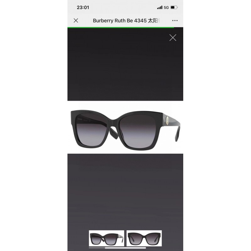 Burberry BE4345 Sunglasses In Black Gradient Gray